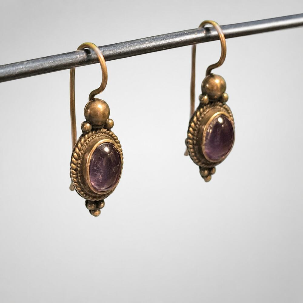 Sterling Silver Earrings, Amethyst Pierced Earrings, 925 Earrings, Silver bp-